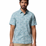 Camisa Manga Corta Hombre Wild Cast Camp Celeste Columbia