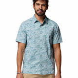 Camisa Manga Corta Hombre Wild Cast Camp Celeste Columbia