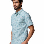 Camisa Manga Corta Hombre Wild Cast Camp Celeste Columbia