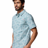 Camisa Manga Corta Hombre Wild Cast Camp Celeste Columbia