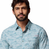 Camisa Manga Corta Hombre Wild Cast Camp Celeste Columbia
