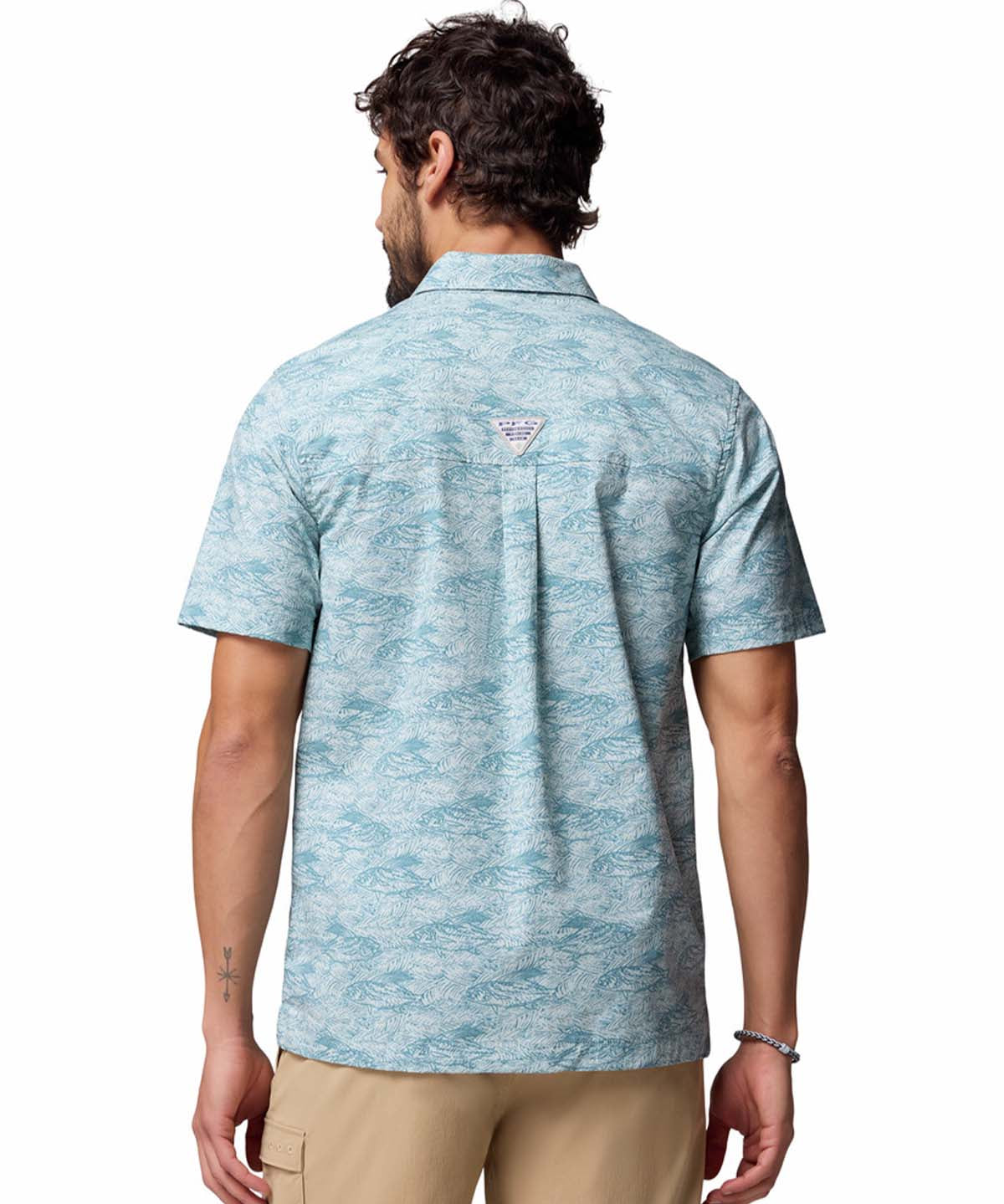Camisa Manga Corta Hombre Wild Cast Camp Celeste Columbia