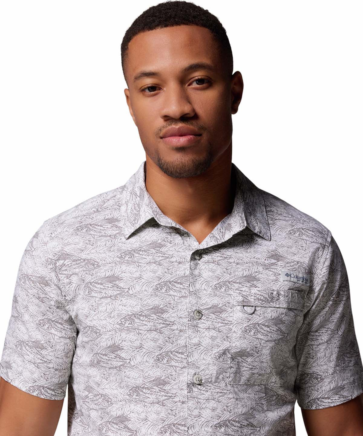 Camisa Manga Corta Hombre Wild Cast Camp Gris Columbia