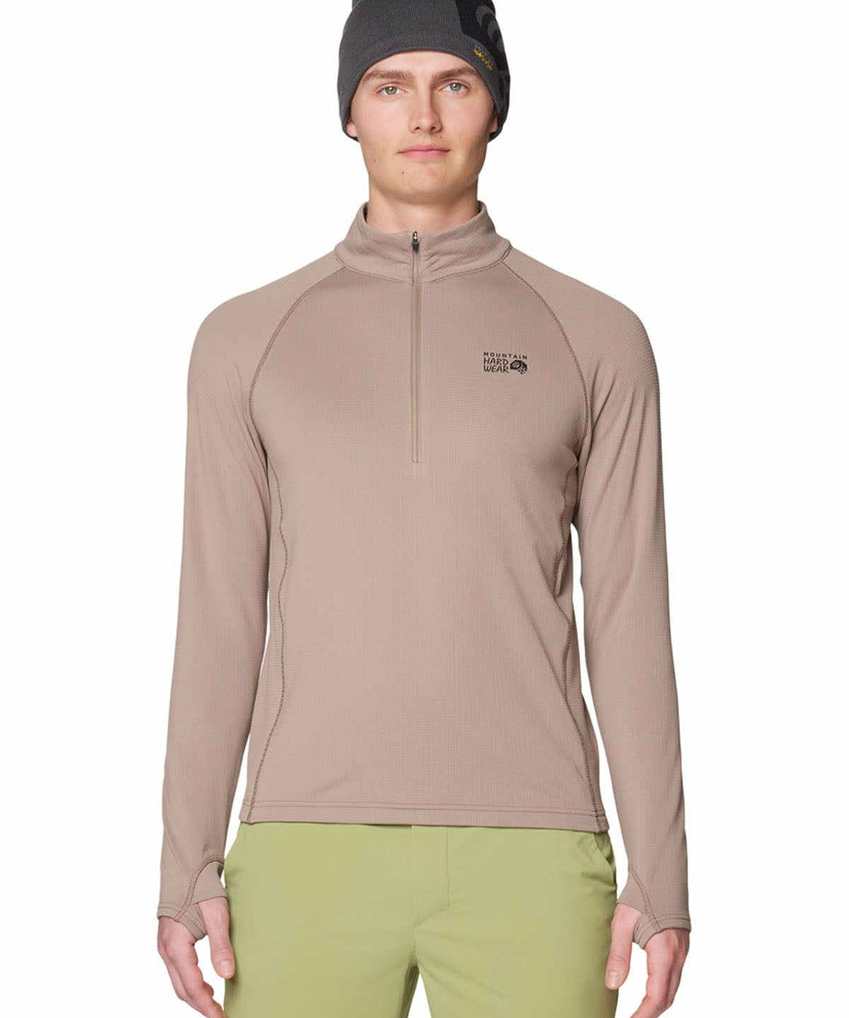 Polera Manga Larga Hombre Crater Lake Half Zip Café Mountain Hardwear