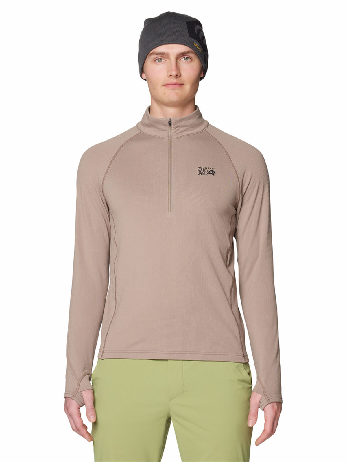 Polera Manga Larga Hombre Crater Lake Half Zip Café Mountain Hardwear