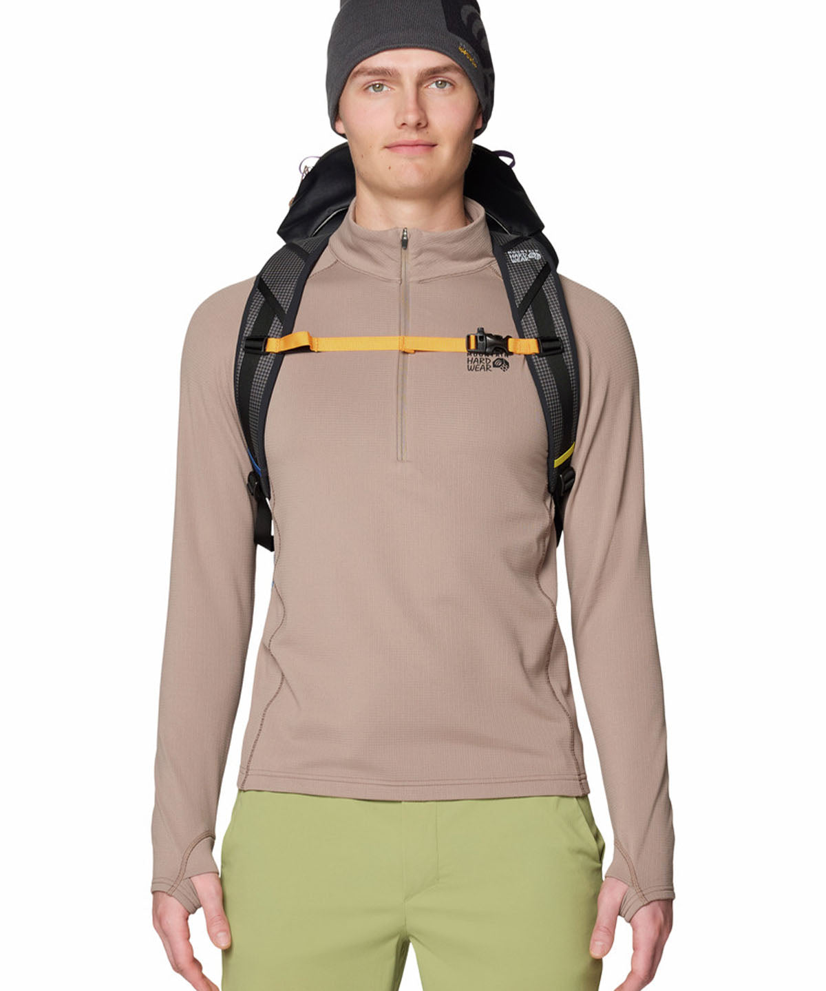 Polera Manga Larga Hombre Crater Lake Half Zip Café Mountain Hardwear