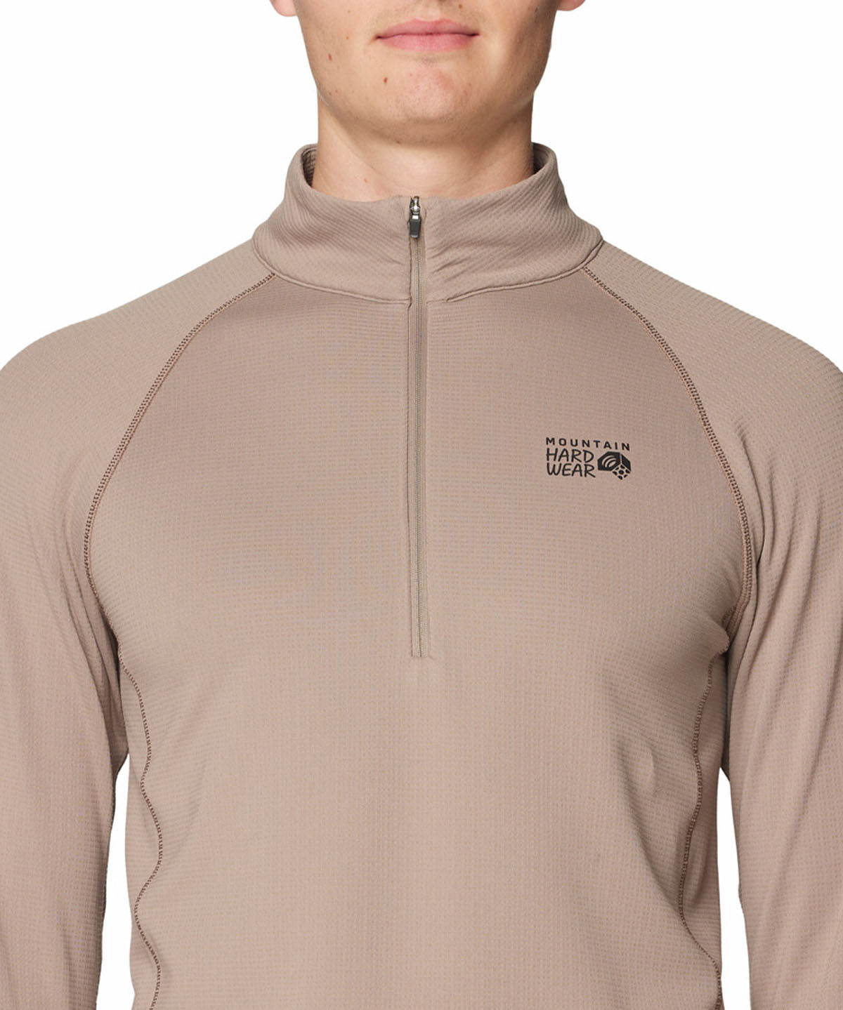 Polera Manga Larga Hombre Crater Lake Half Zip Café Mountain Hardwear