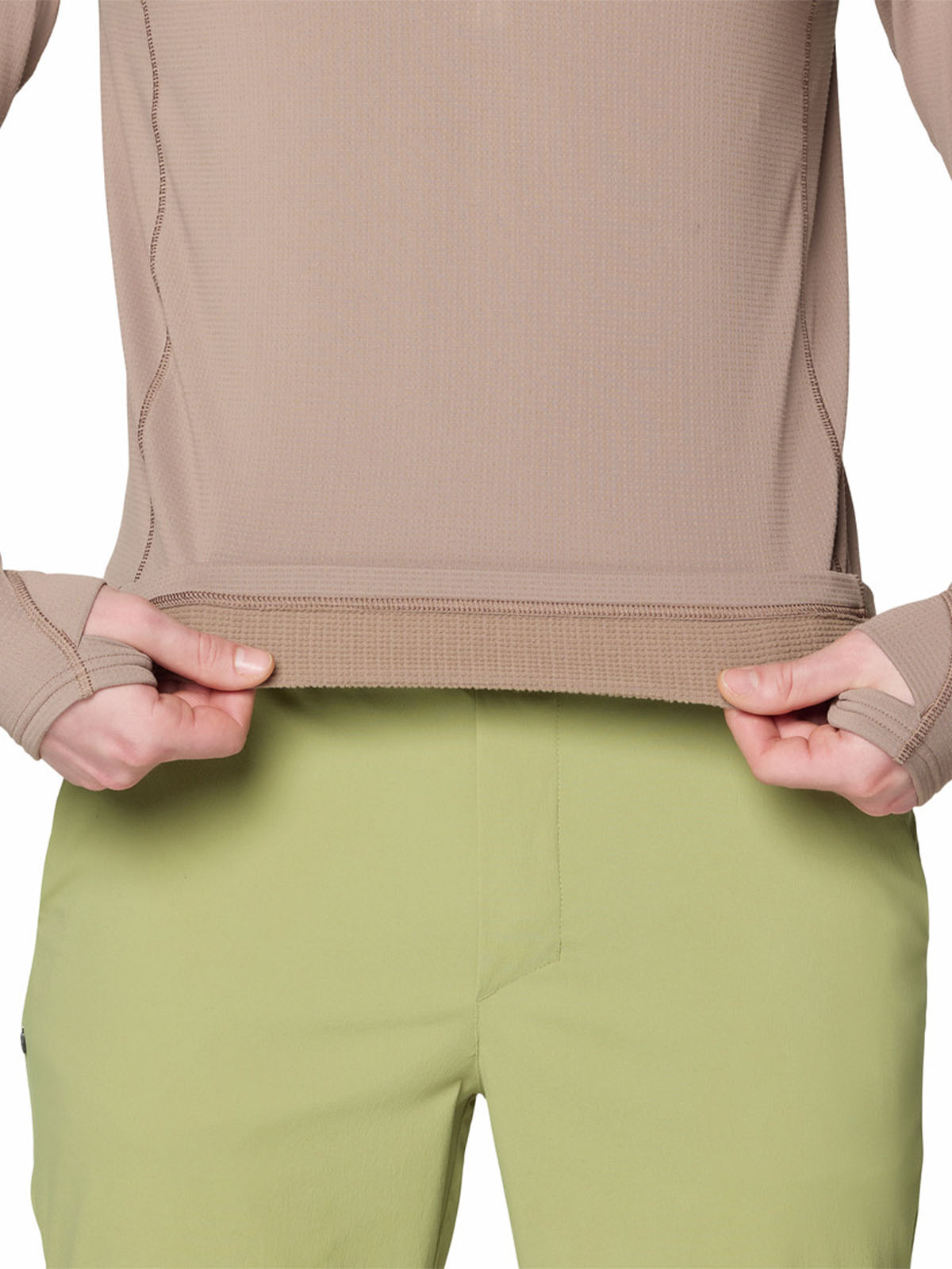 Polera Manga Larga Hombre Crater Lake Half Zip Café Mountain Hardwear