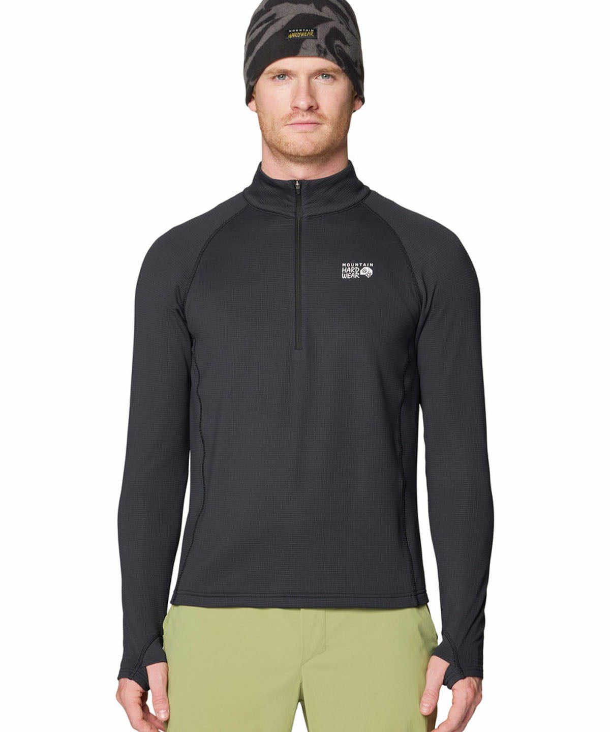 Polera Manga Larga Hombre Crater Lake Half Zip Negro Mountain Hardwear