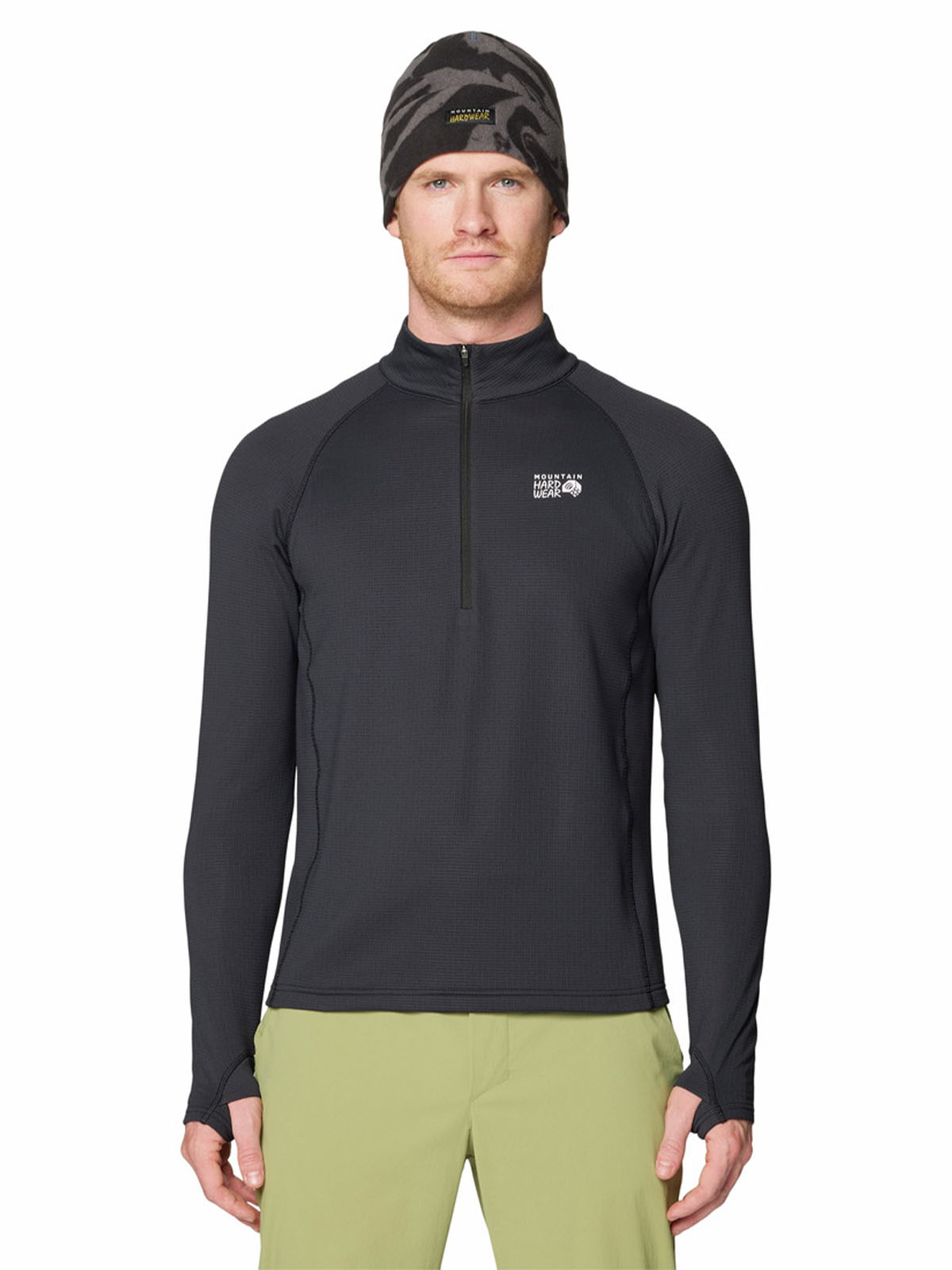 Polera Manga Larga Hombre Crater Lake Half Zip Negro Mountain Hardwear