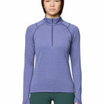 Polera Manga Larga Mujer Crater Lake Half Zip Azul Mountain Hardwear
