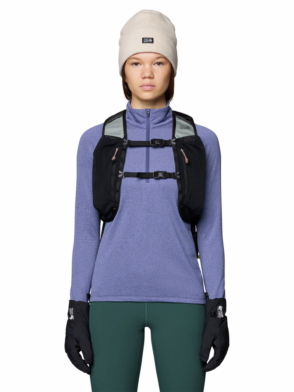 Polera Manga Larga Mujer Crater Lake Half Zip Azul Mountain Hardwear