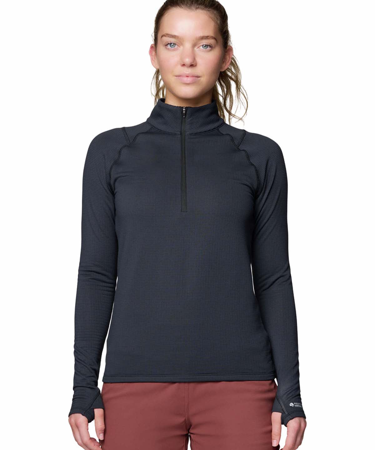 Polera Manga Larga Mujer Crater Lake Half Zip Negro Mountain Hardwear