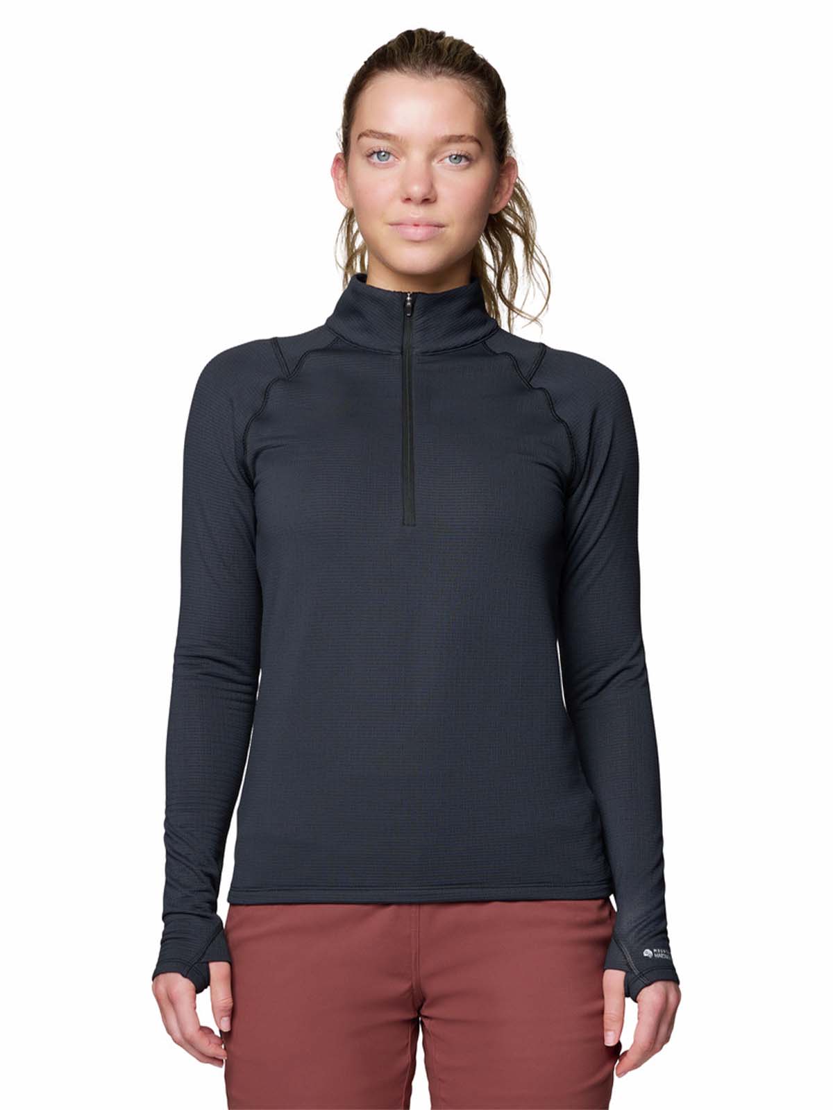 Polera Manga Larga Mujer Crater Lake Half Zip Negro Mountain Hardwear