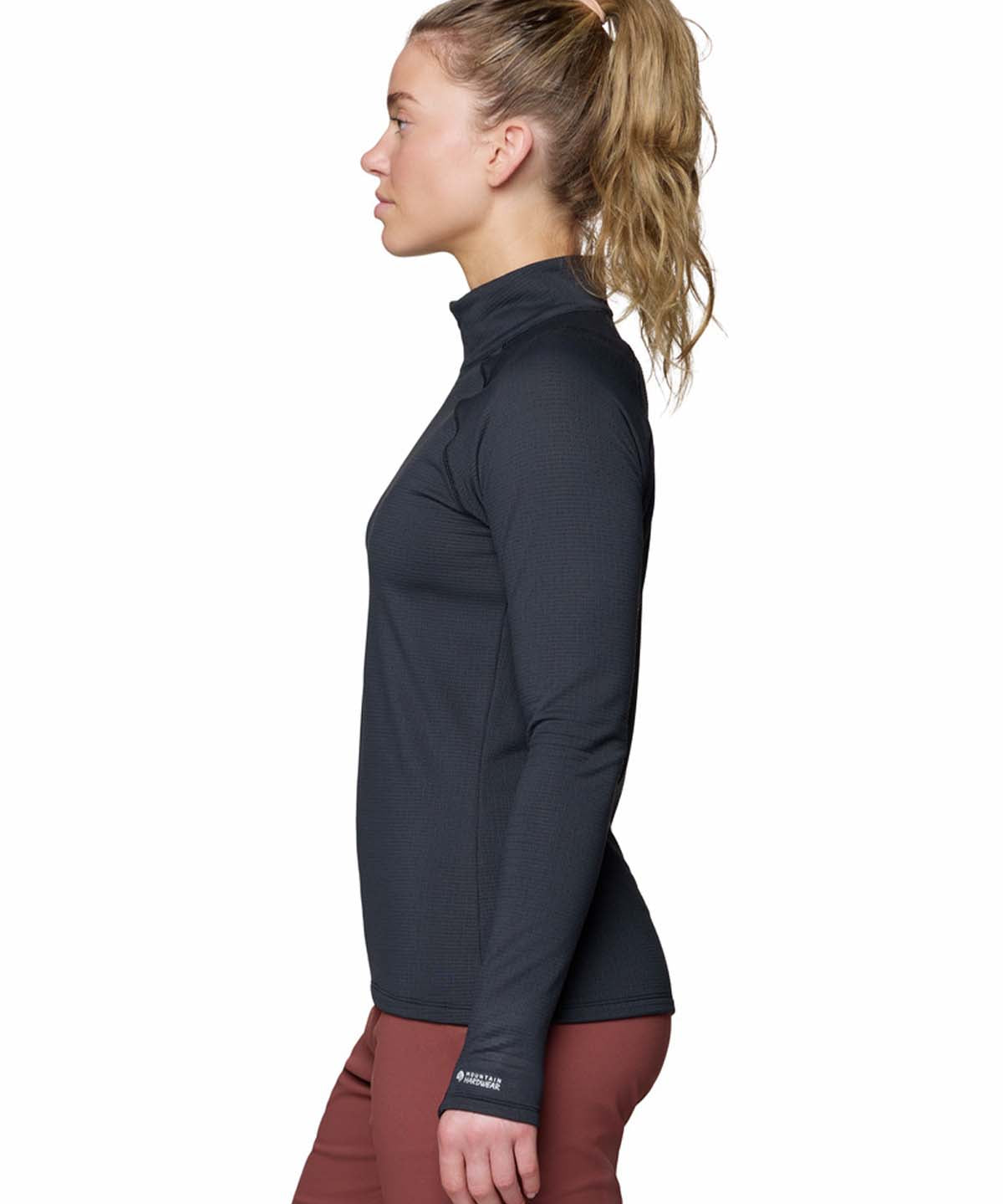 Polera Manga Larga Mujer Crater Lake Half Zip Negro Mountain Hardwear