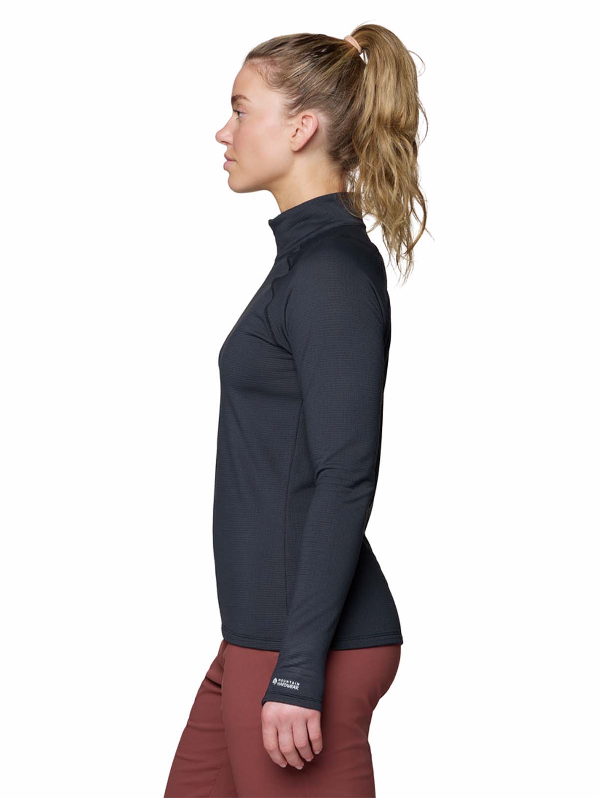 Polera Manga Larga Mujer Crater Lake Half Zip Negro Mountain Hardwear