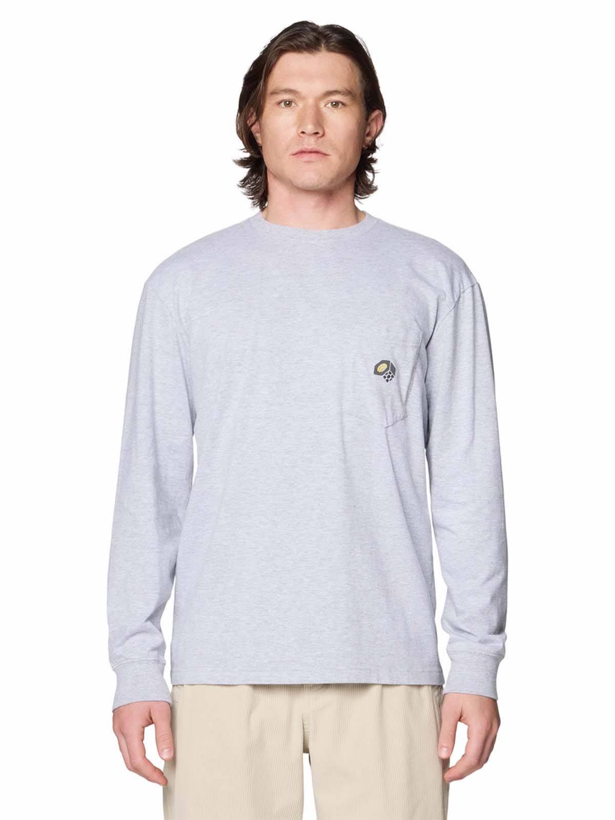 Polera Manga Larga Hombre Pocket Relaxed Gris Mountain Hardwear
