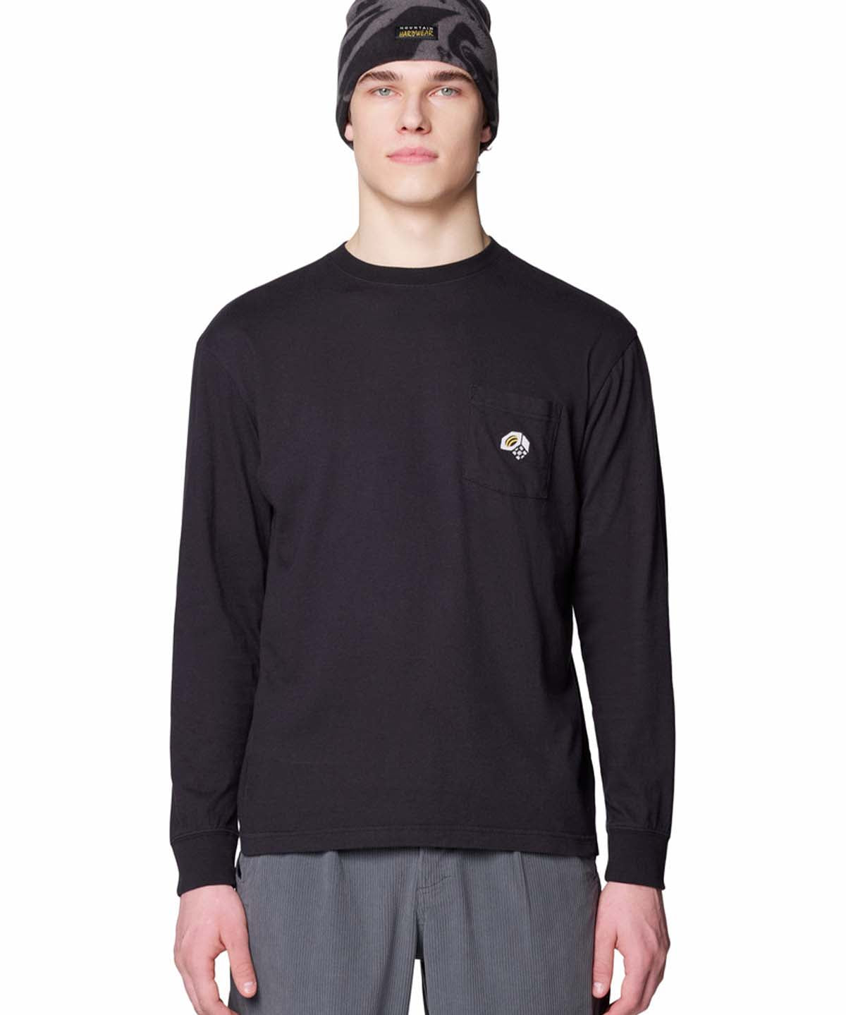 Polera Manga Larga Hombre Pocket Relaxed Negro Mountain Hardwear