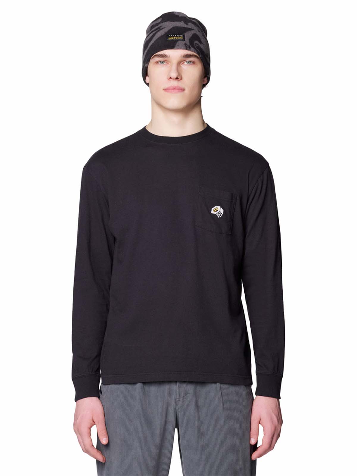 Polera Manga Larga Hombre Pocket Relaxed Negro Mountain Hardwear