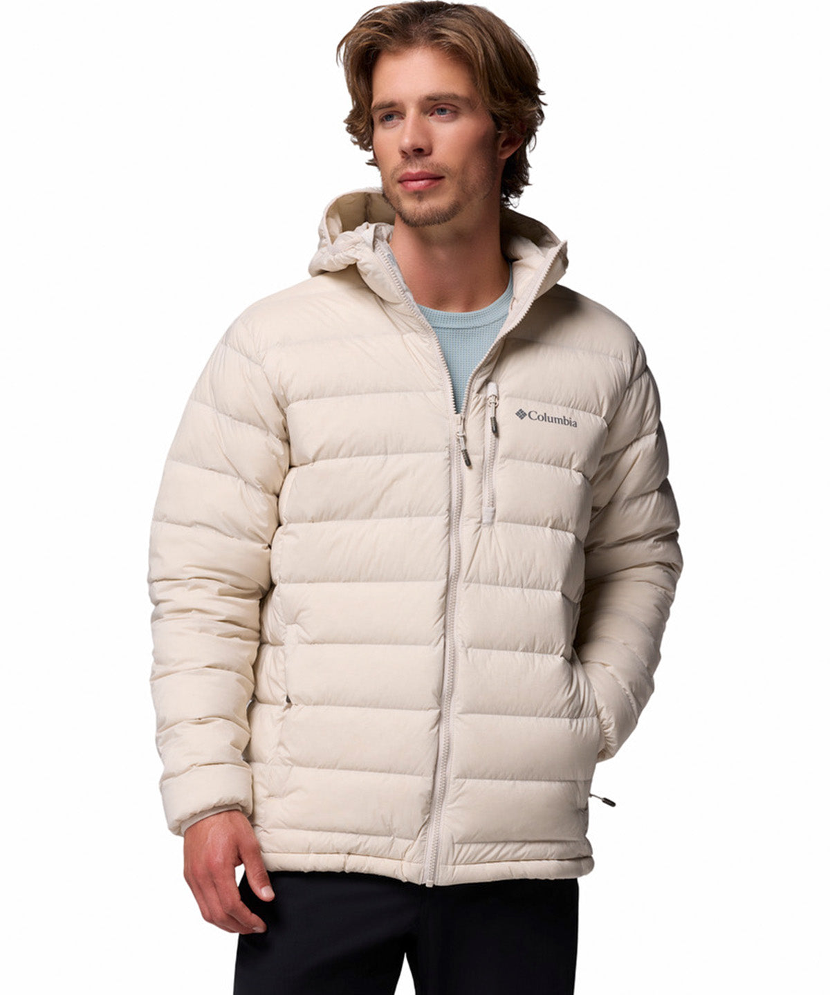 Parka Hombre Drift Peak Stretch Down Hooded Gris Columbia