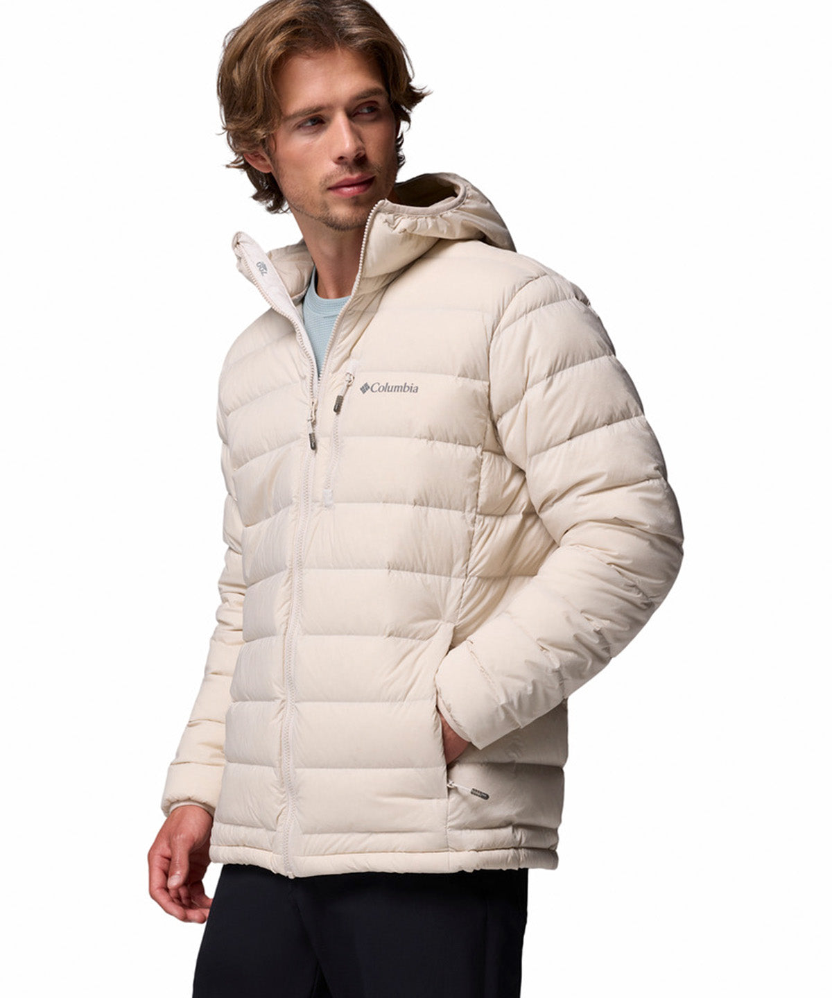 Parka Hombre Drift Peak Stretch Down Hooded Gris Columbia