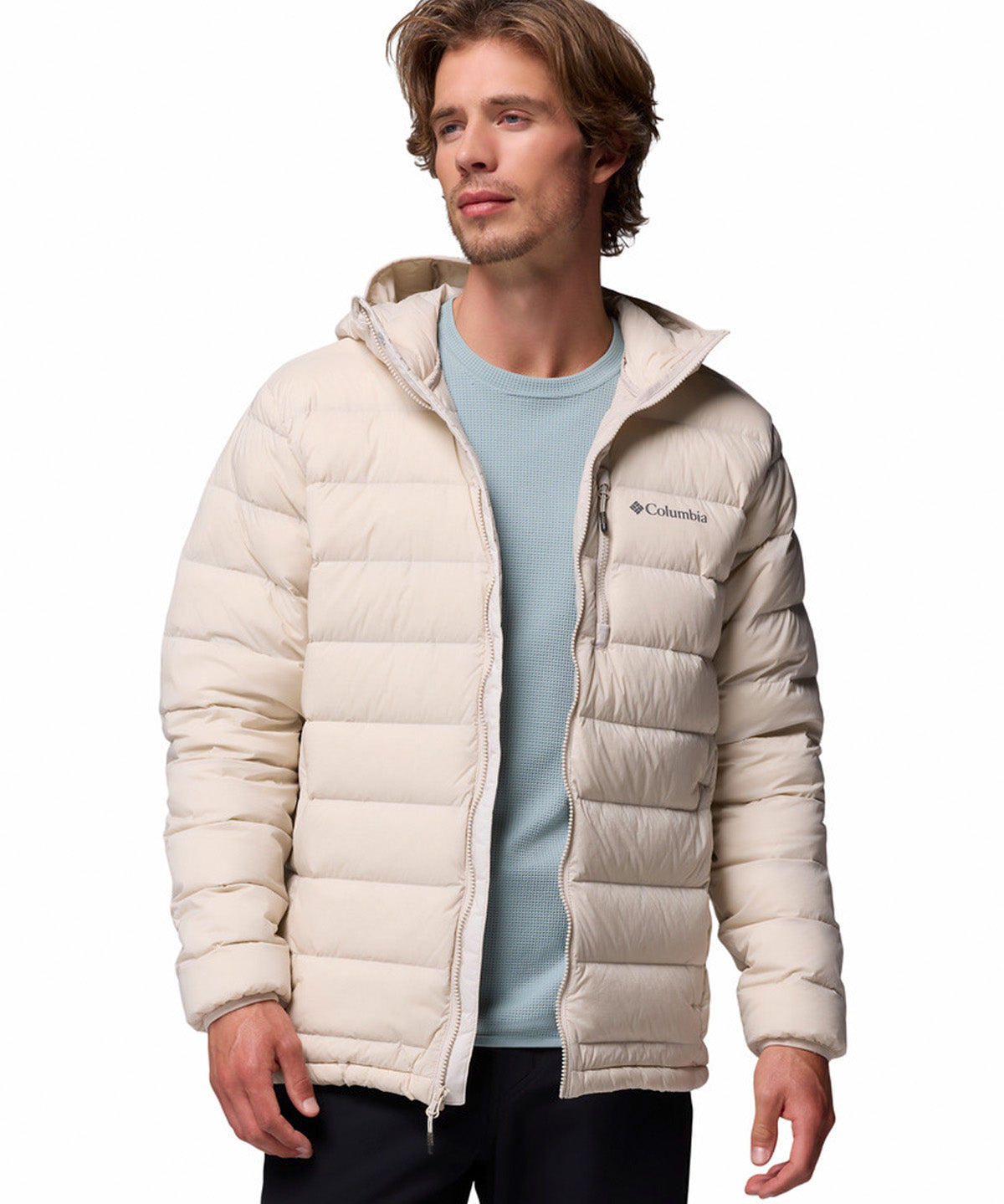 Parka Hombre Drift Peak Stretch Down Hooded Gris Columbia