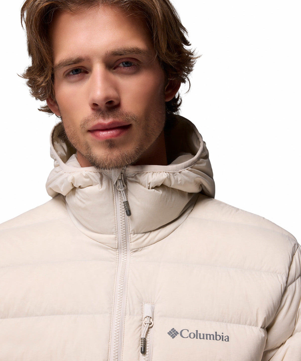 Parka Hombre Drift Peak Stretch Down Hooded Gris Columbia