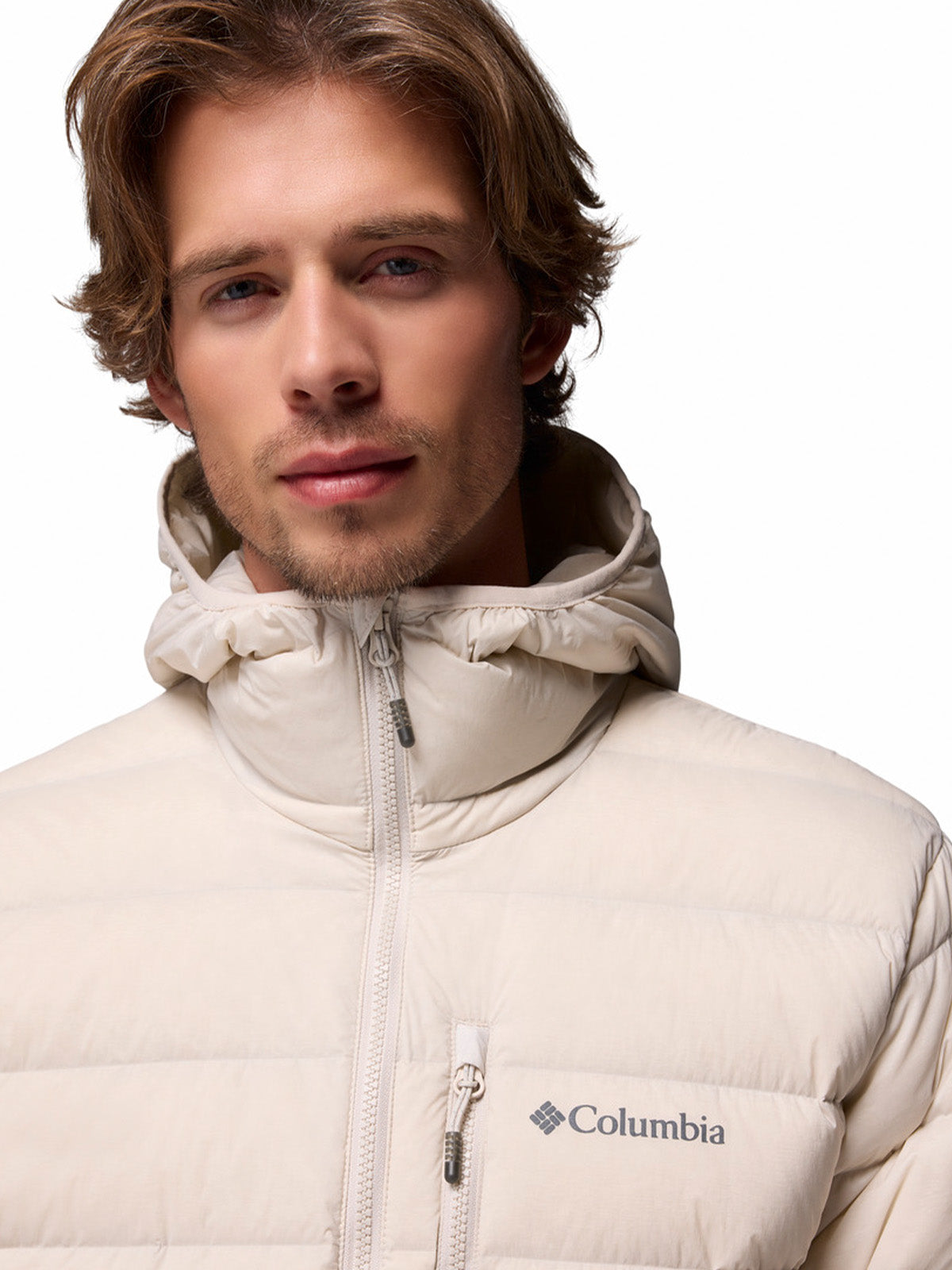 Parka Hombre Drift Peak Stretch Down Hooded Gris Columbia