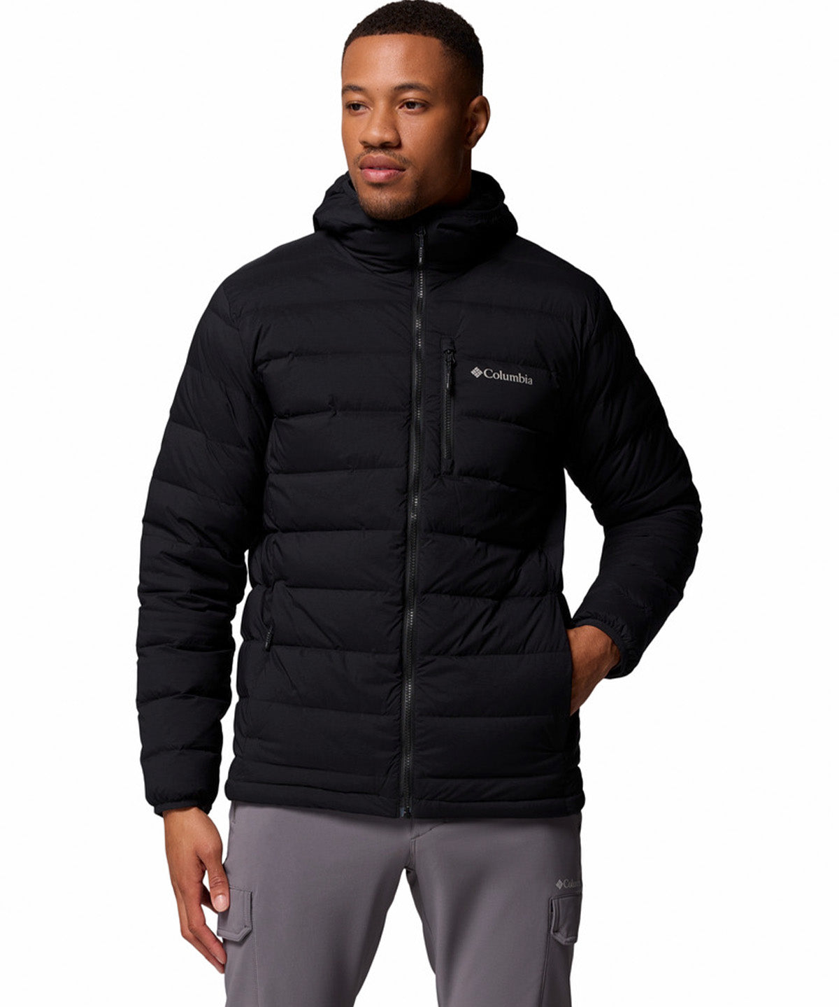 Parka Hombre Drift Peak Stretch Down Hooded Negro Columbia