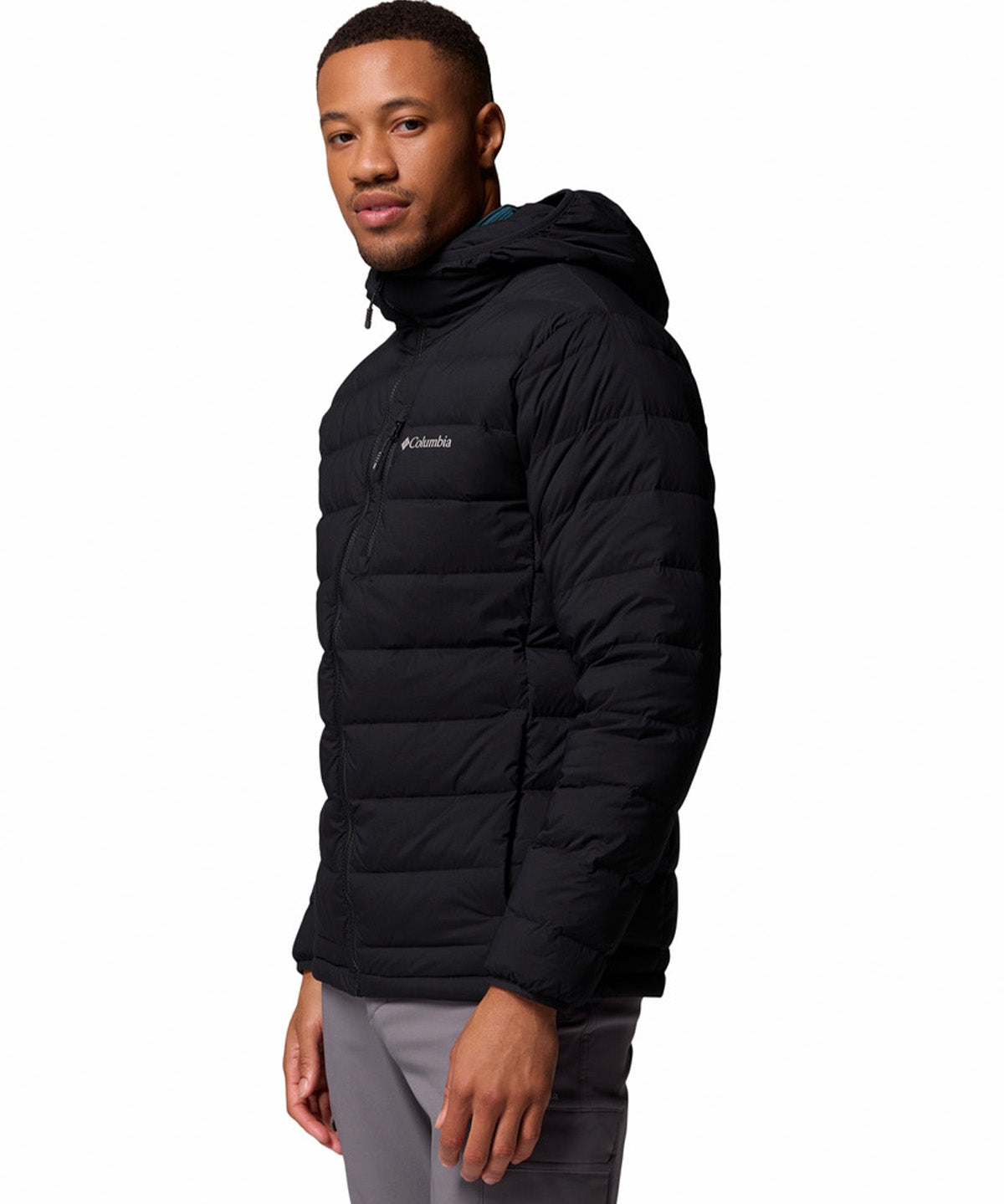 Parka Hombre Drift Peak Stretch Down Hooded Negro Columbia