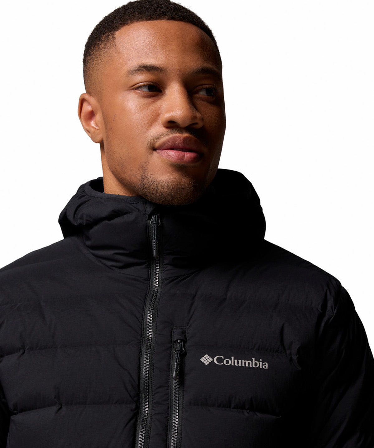 Parka Hombre Drift Peak Stretch Down Hooded Negro Columbia