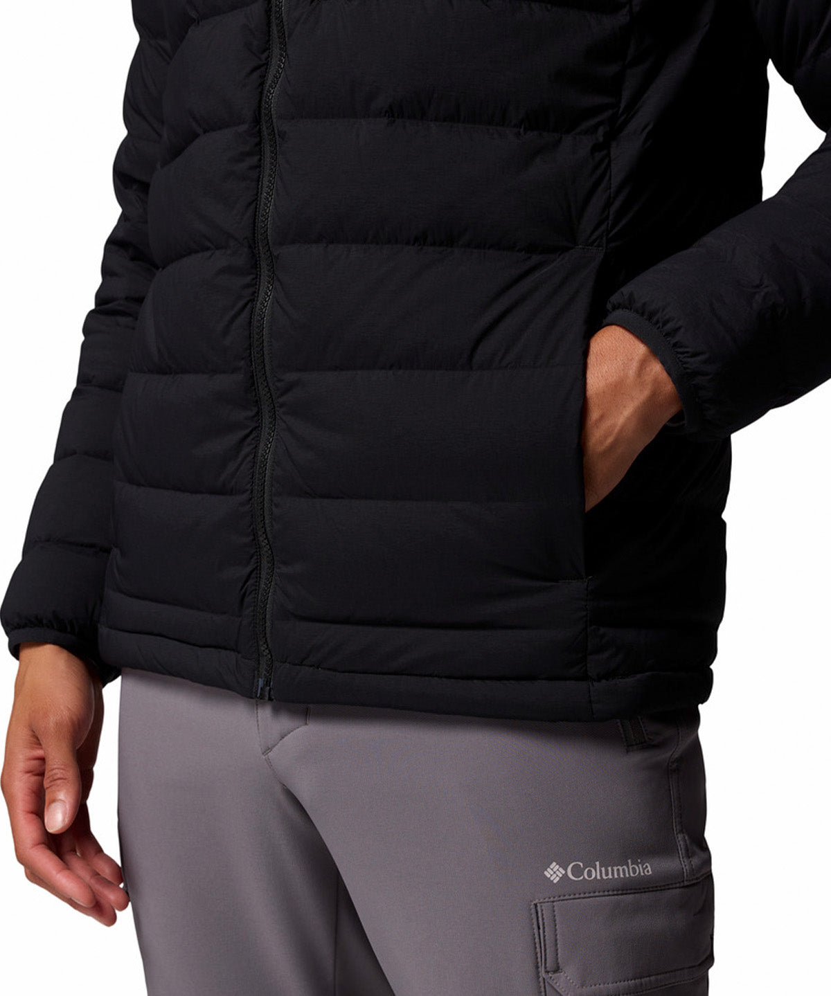 Parka Hombre Drift Peak Stretch Down Hooded Negro Columbia
