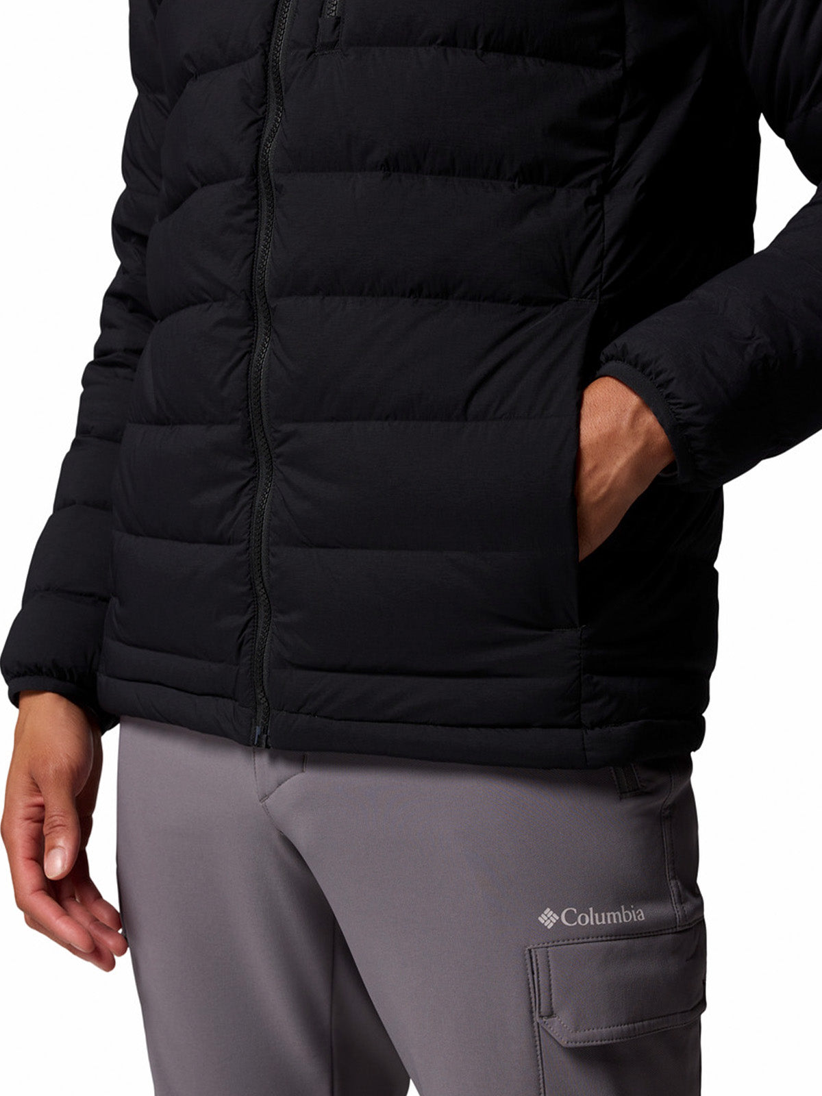 Parka Hombre Drift Peak Stretch Down Hooded Negro Columbia