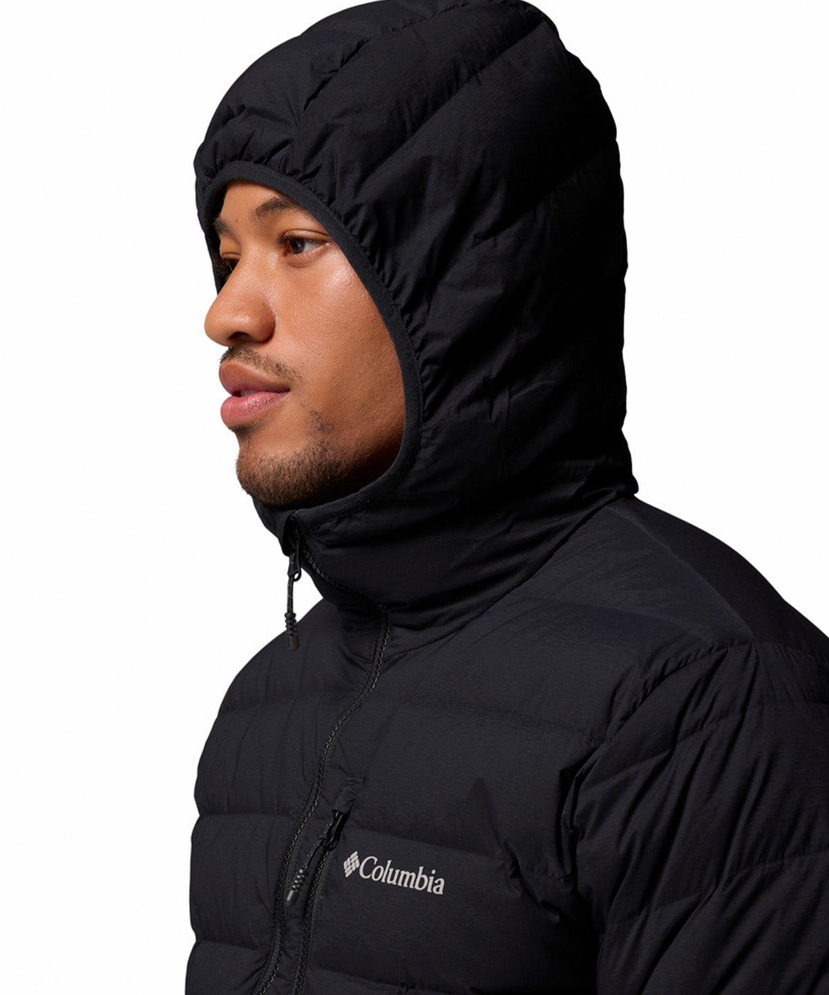 Parka Hombre Drift Peak Stretch Down Hooded Negro Columbia