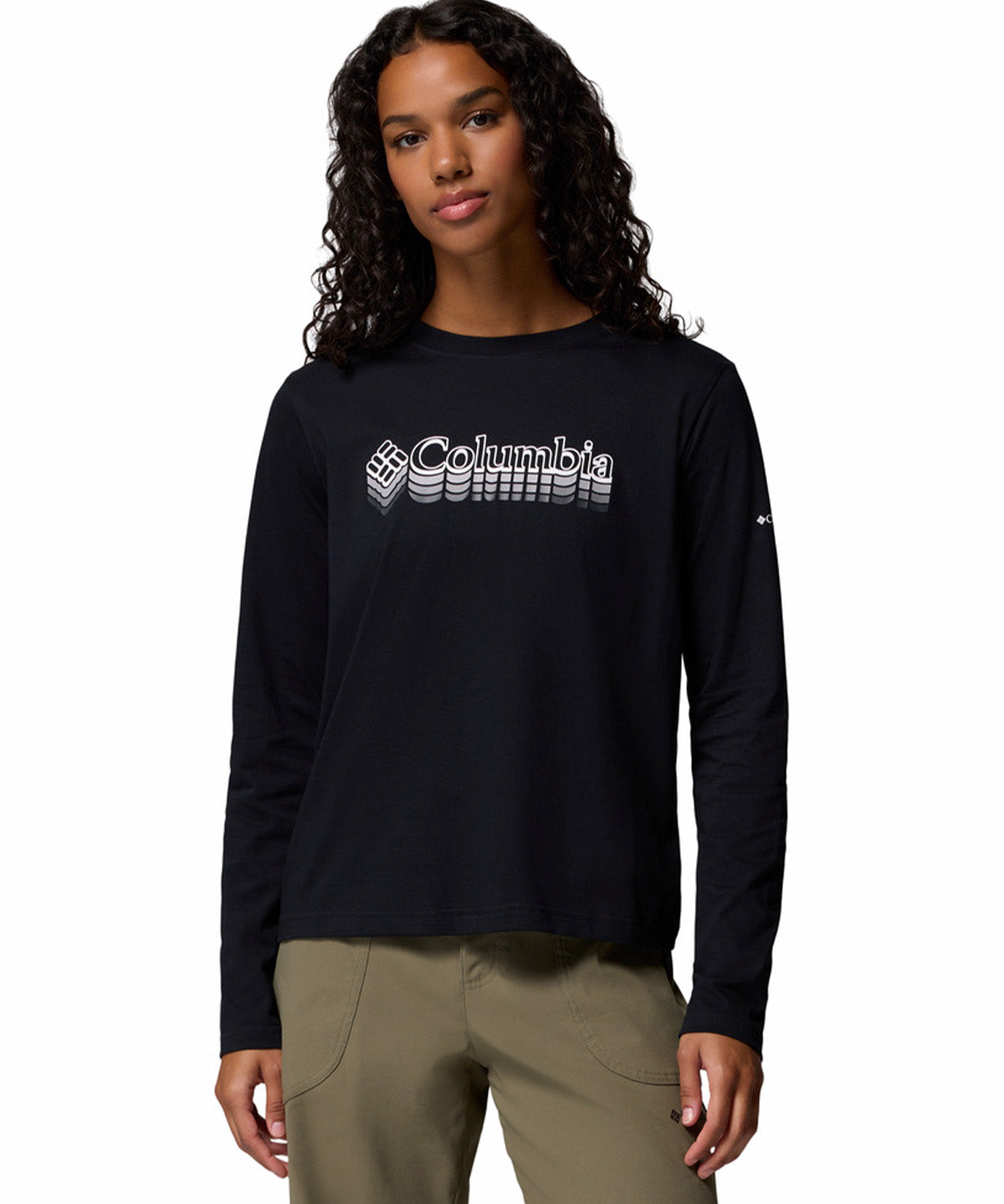 Polera Manga Larga Mujer Rolling Bend Graphic Negro Columbia