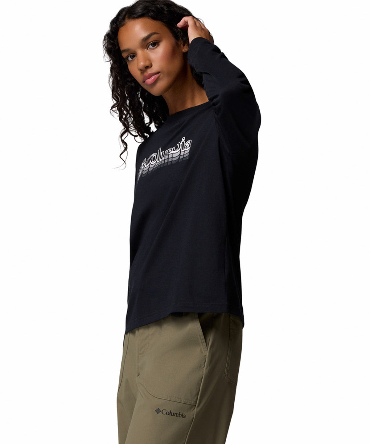 Polera Manga Larga Mujer Rolling Bend Graphic Negro Columbia