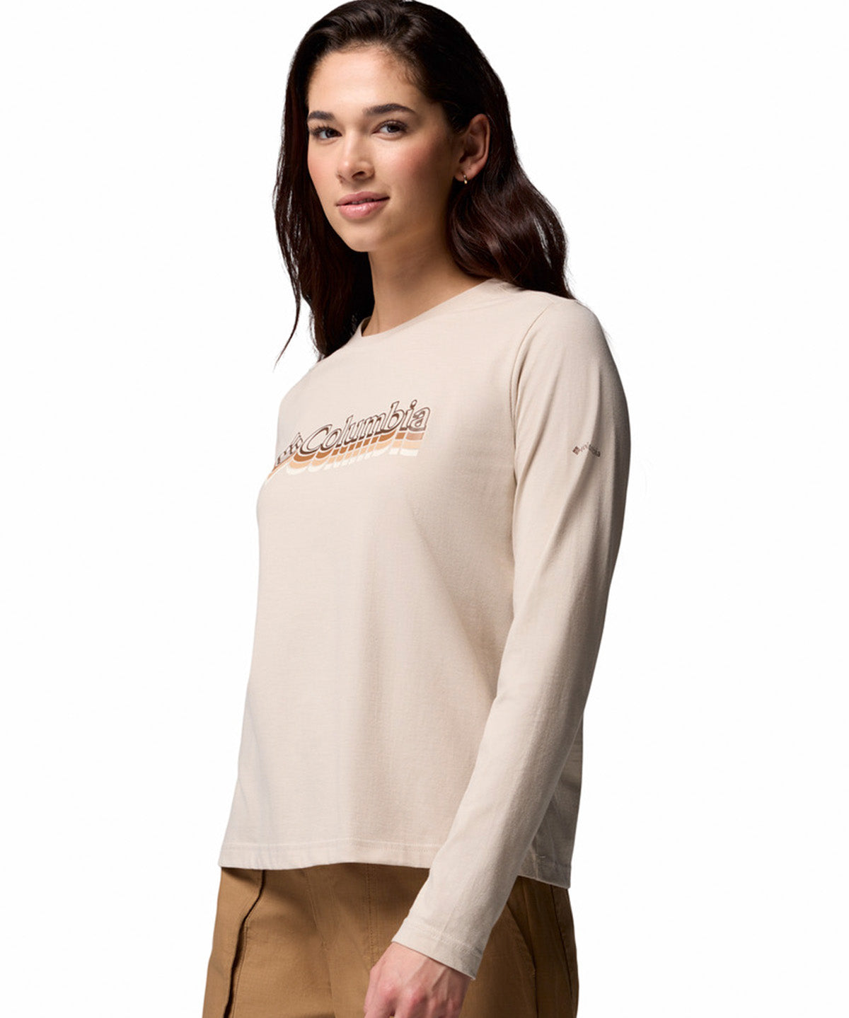 Polera Manga Larga Mujer Rolling Bend Graphic Gris Columbia