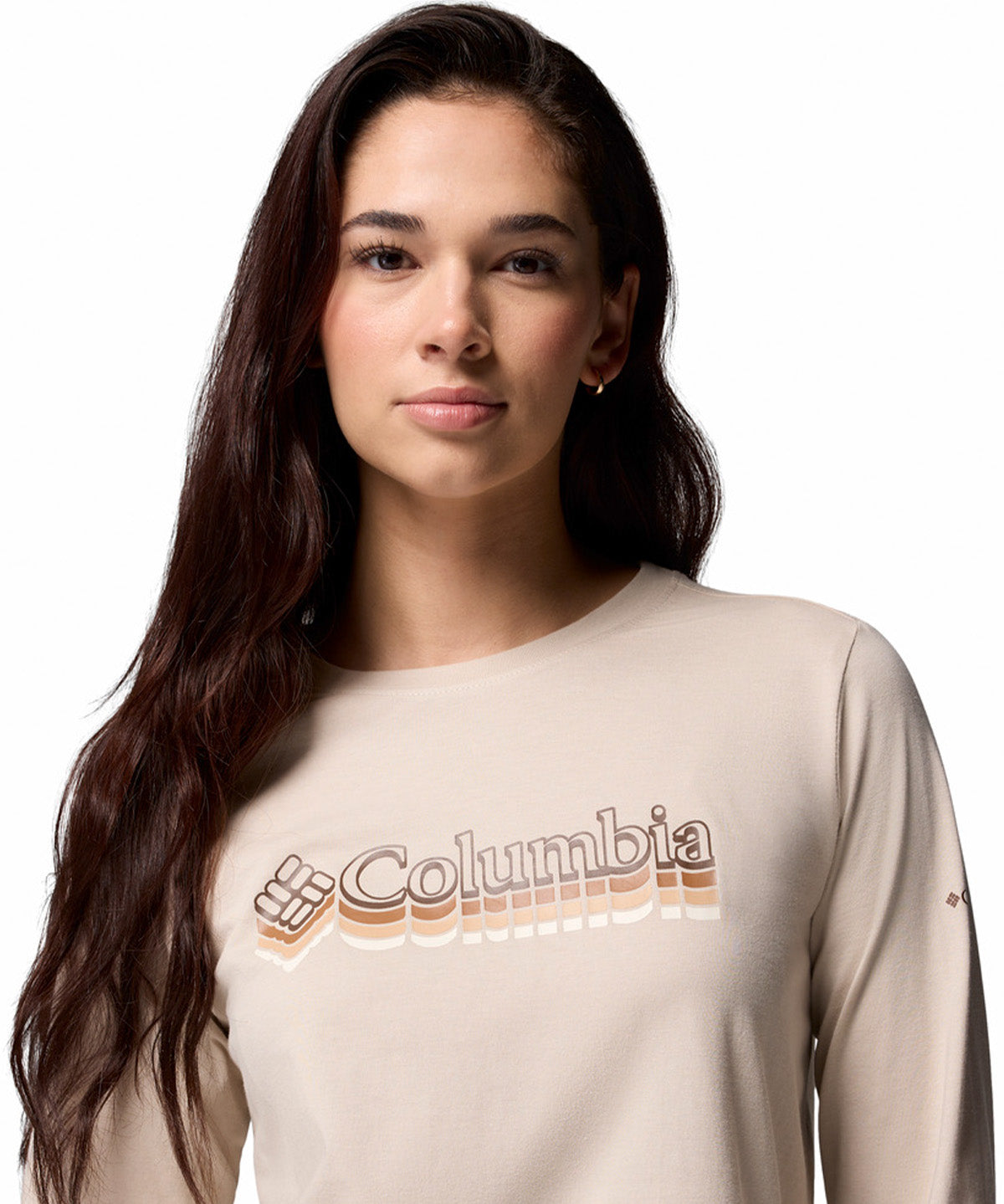 Polera Manga Larga Mujer Rolling Bend Graphic Gris Columbia