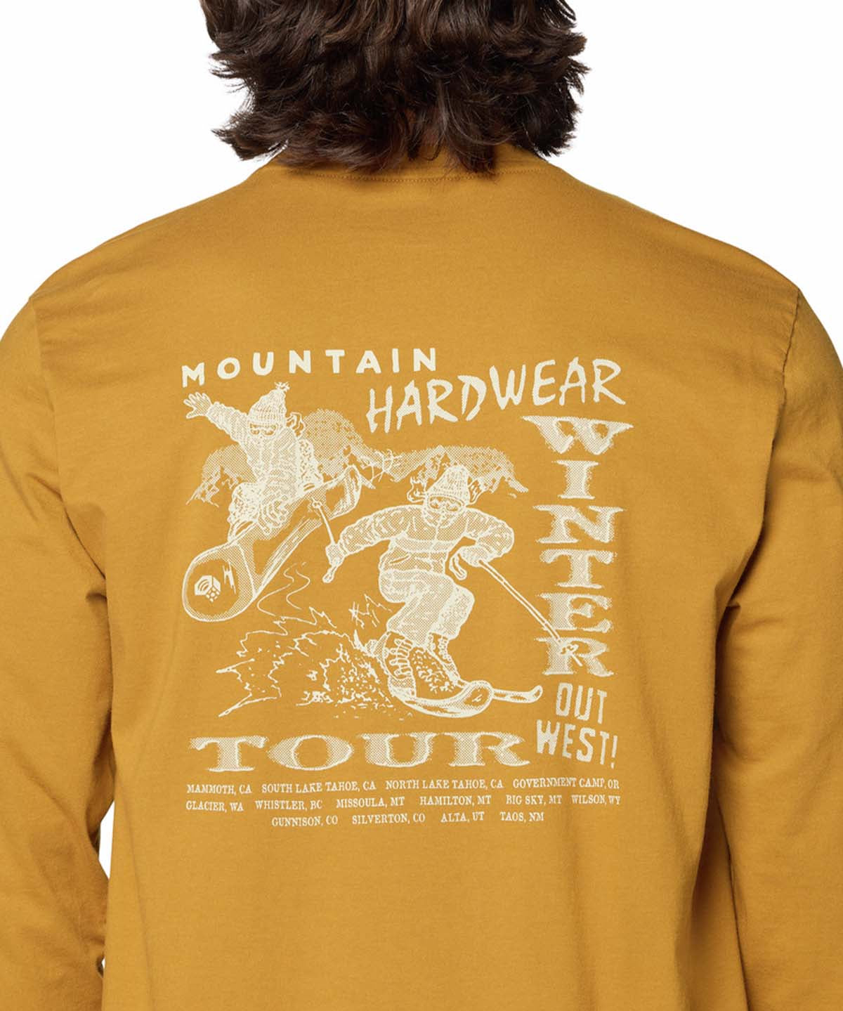 Polera Manga Larga Hombre Mhw Winter Tour Café Mountain Hardwear