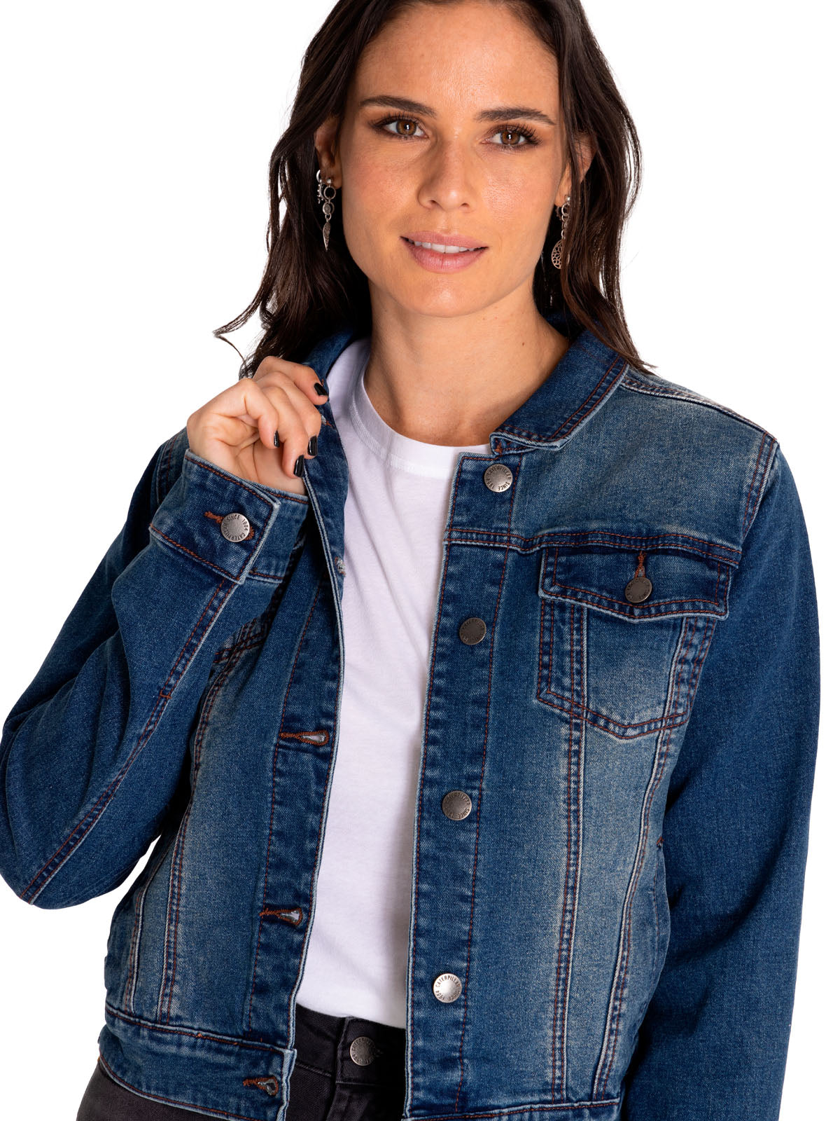 Chaqueta Denim Mujer W Foundation Denim Jacket Rojo Cat