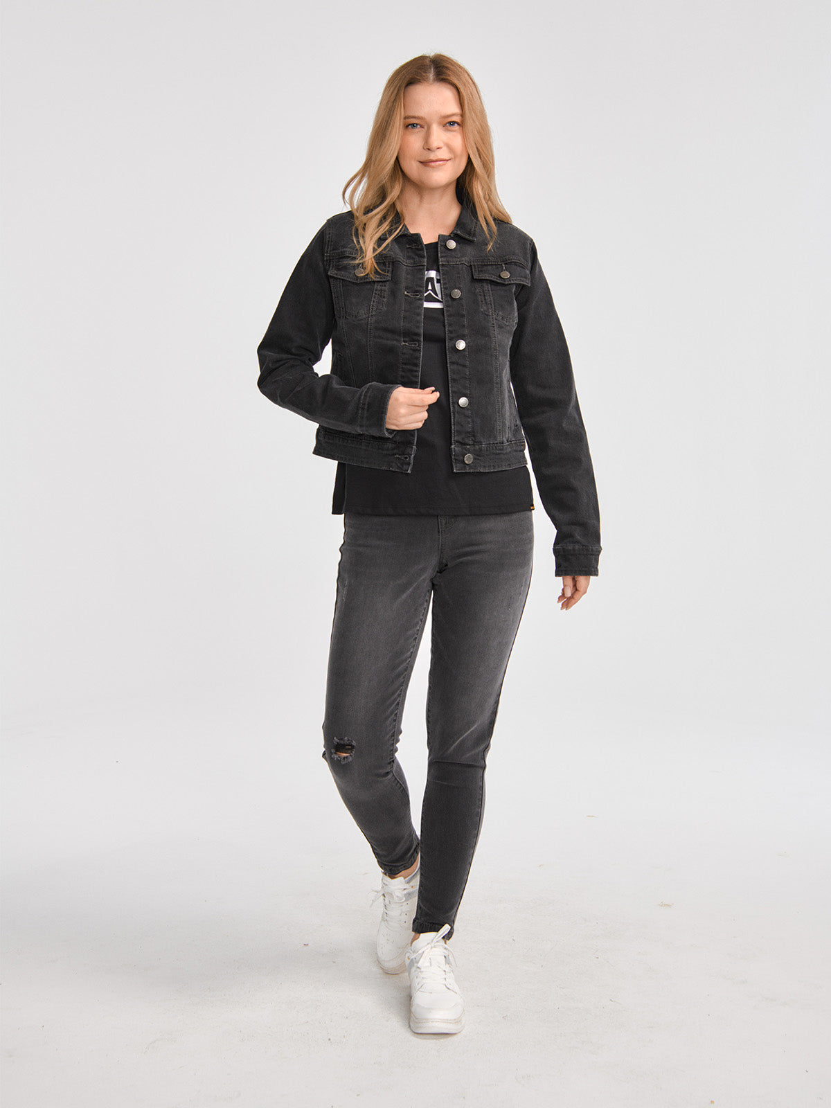 Chaqueta Casual Mujer W FOUNDATION DENIM JACKET Gris CAT