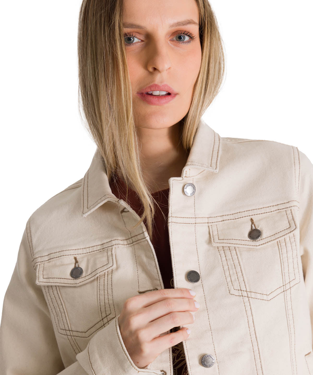 Chaqueta de Jeans Mujer Foundation Beige CAT