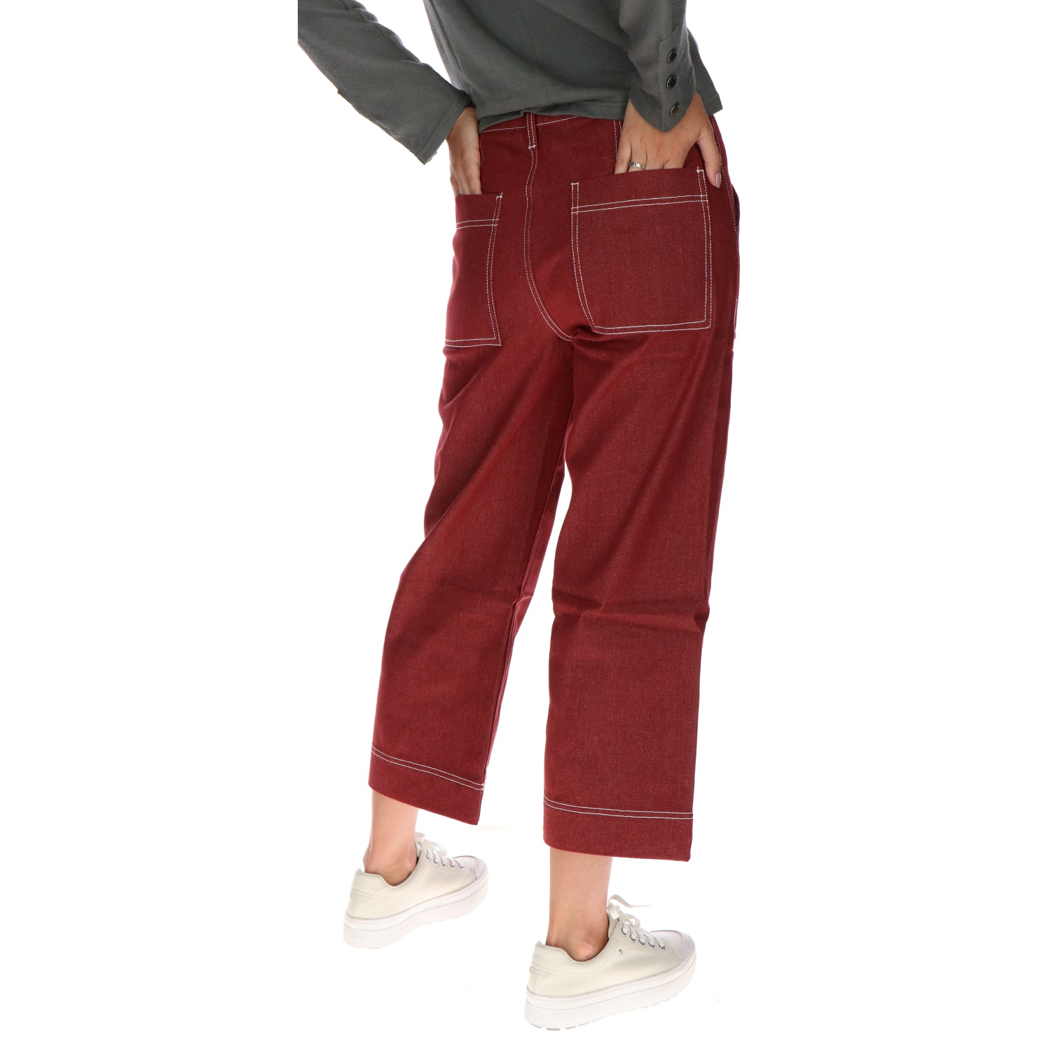 Pantalón Mujer Crop Palazzo