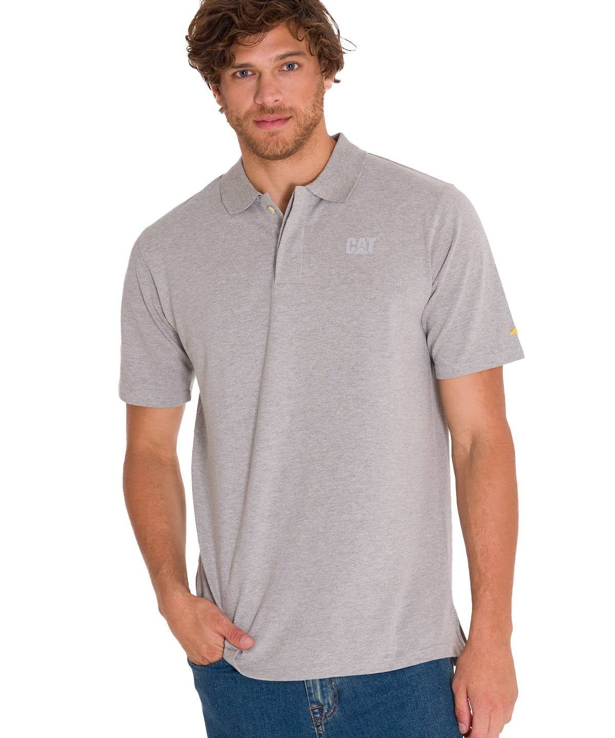 Polera Polo Casual Hombre CAT LOGO PIQUE POLO Gris CAT