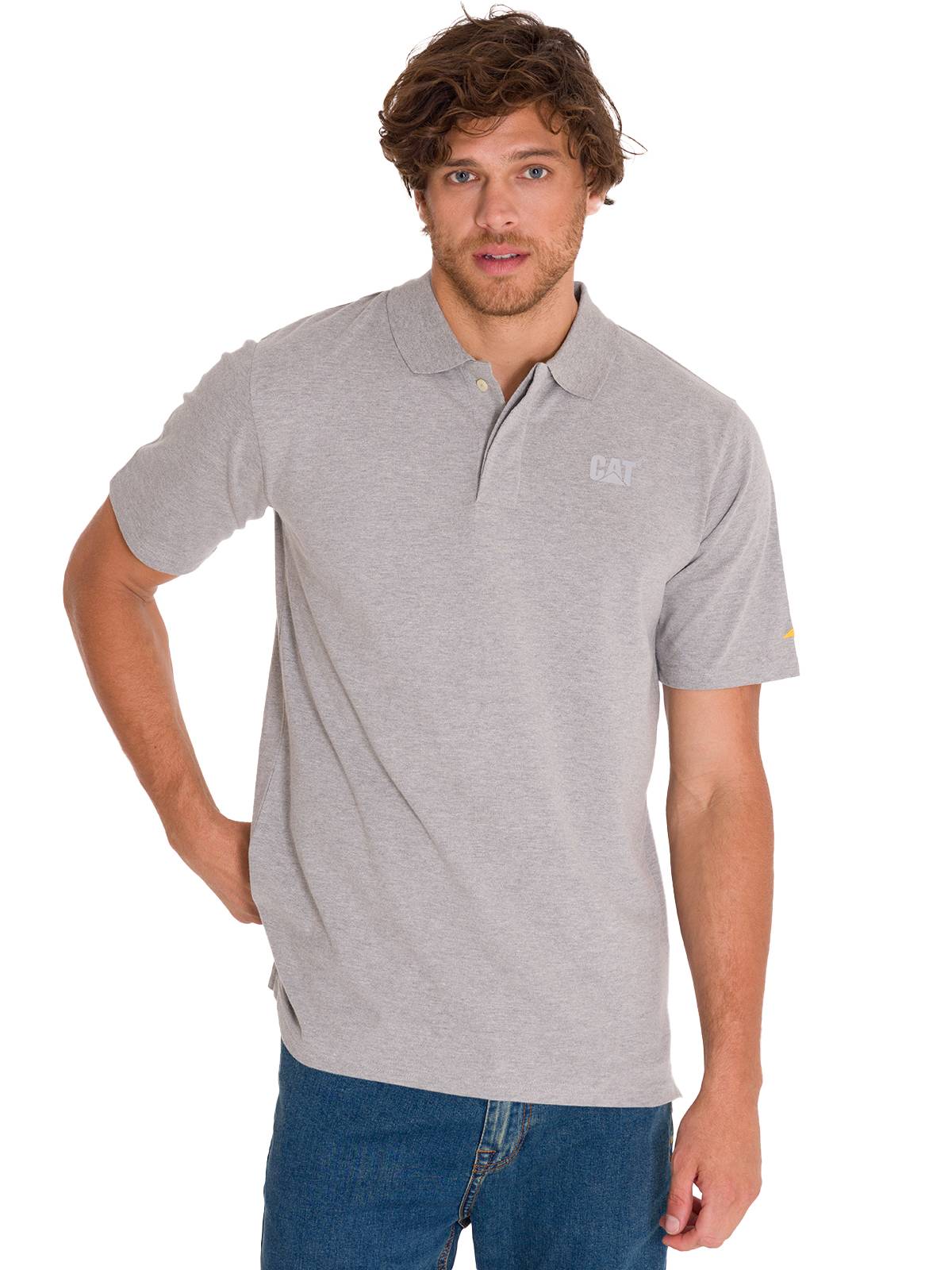 Polera Polo Casual Hombre CAT LOGO PIQUE POLO Gris CAT