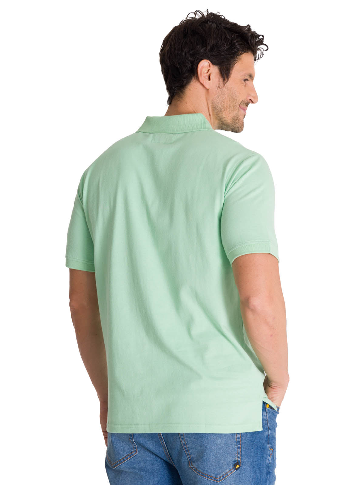 Polera Polo Manga Corta Hombre Logo Verde CAT