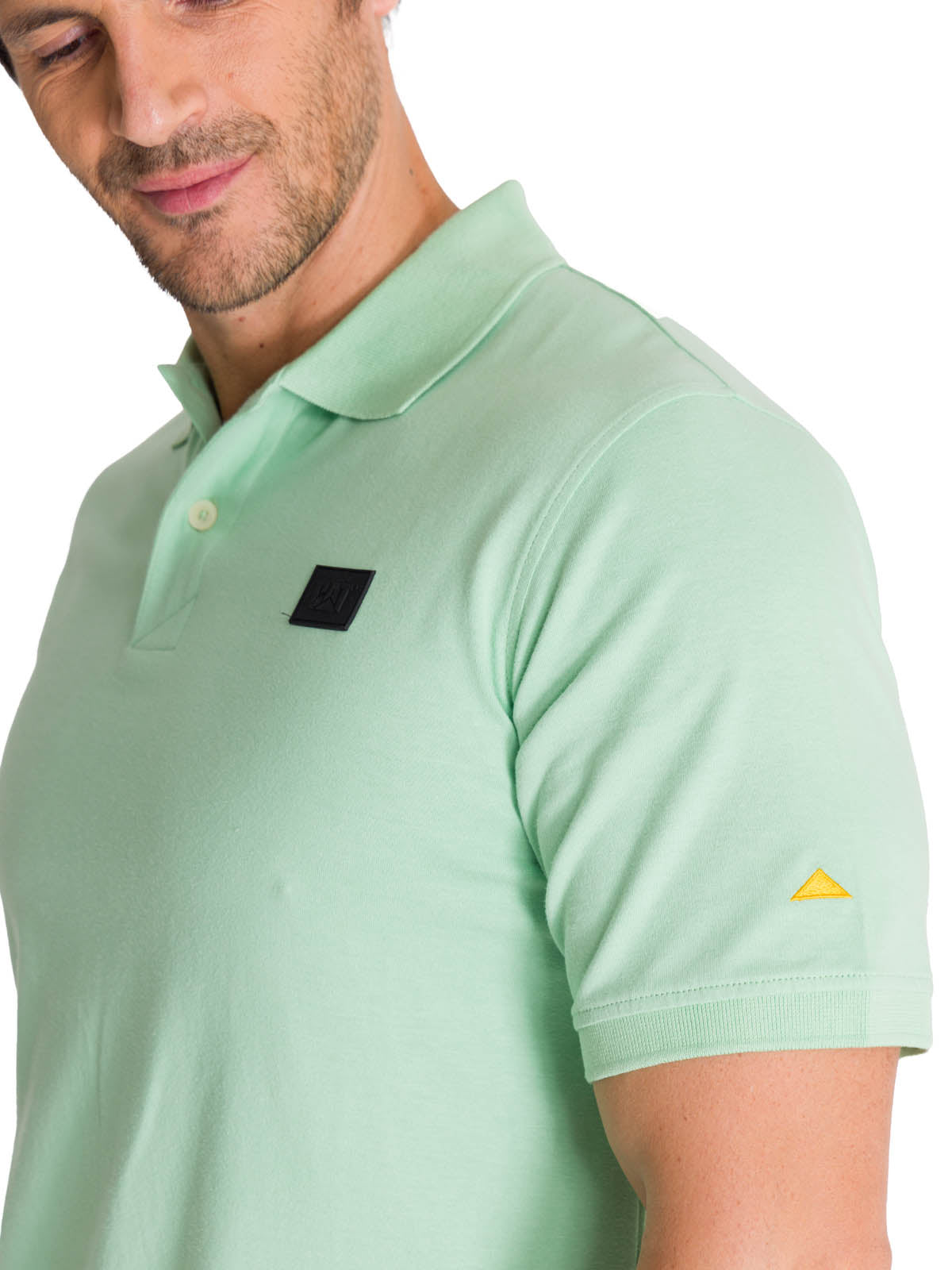 Polera Polo Manga Corta Hombre Logo Verde CAT