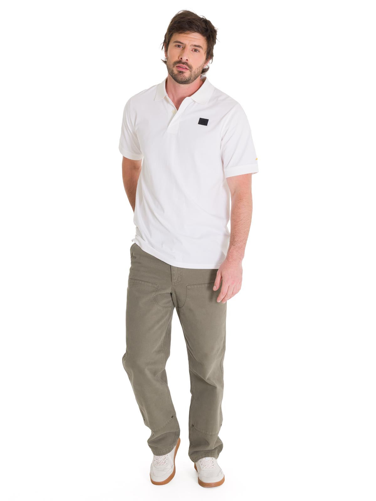 Polera Polo Casual Hombre CAT LOGO JERSEY POLO BLANCO CAT