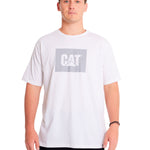 Polera Manga corta Casual Hombre REFLECTIVE CAT LOGO TEE Blanco CAT