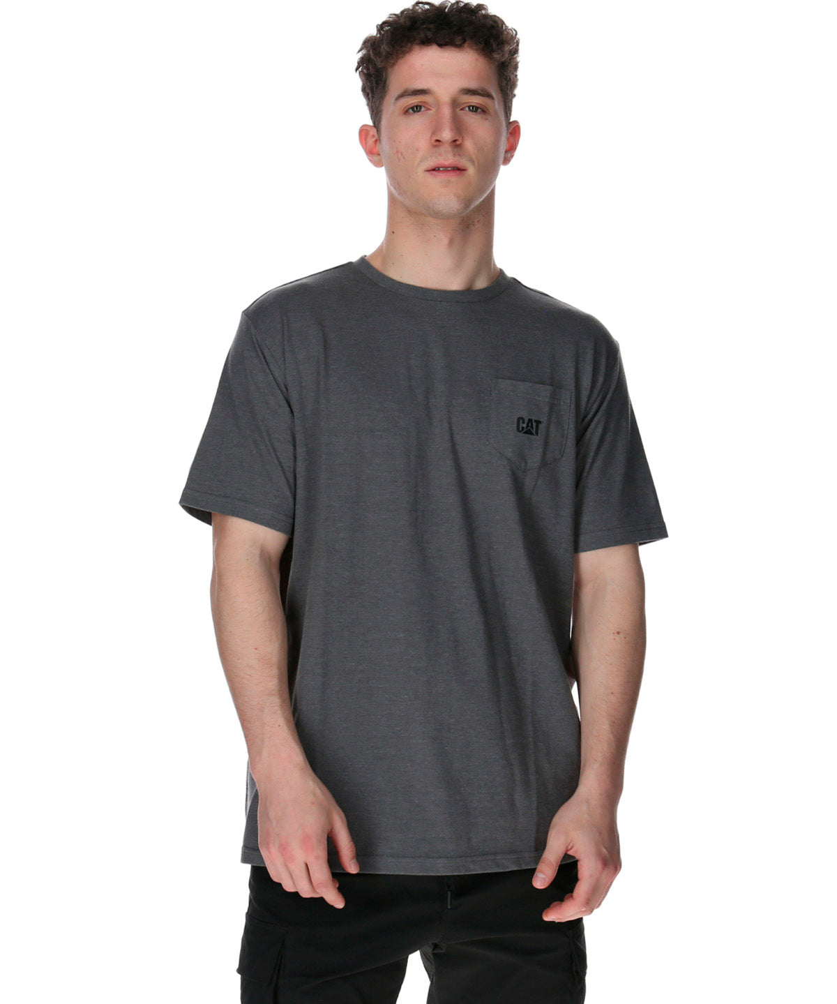 Polera Manga corta Casual Hombre CAT LOGO POCKET TEE Gris CAT